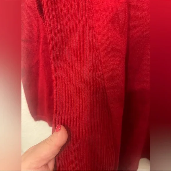 PETITE SMALL J Jill true Red Scoop Neck
Lightweight Ribbed Sides Sweater - Picture 5 of 16